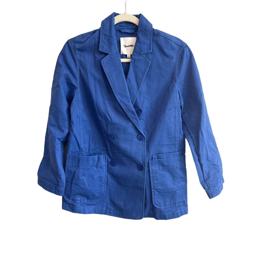 NWT Madewell Crossover Oversized Blazer Chino In Bluestone Size XXS - Picture 3 of 7
